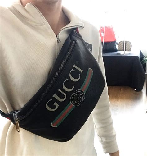 leather gucci fanny pack|Gucci fanny pack with tiger.